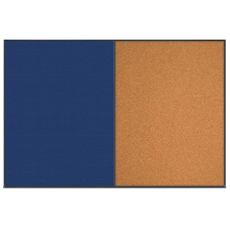 United Visual Products Enclosed Corkboard, 1 Door, 72"x36", 4" Fra UV3404-BRONZE-AMETHY